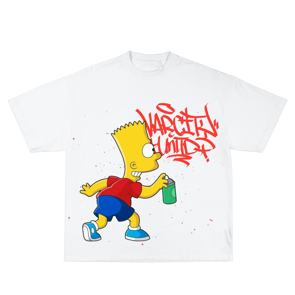 Varcity Unltd. x Bart Simpson Oversized Heavyweight Graphic Tee White