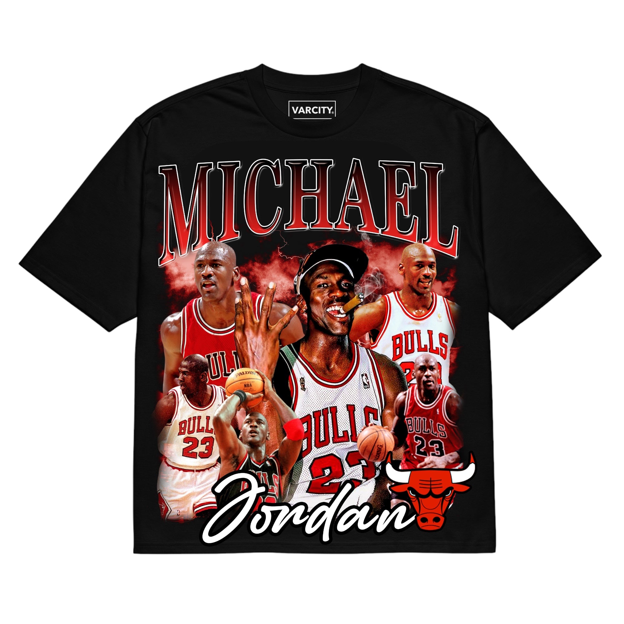 Vintage Varcity Michael Jordan Heavyweight Vintage T-Shirt Black