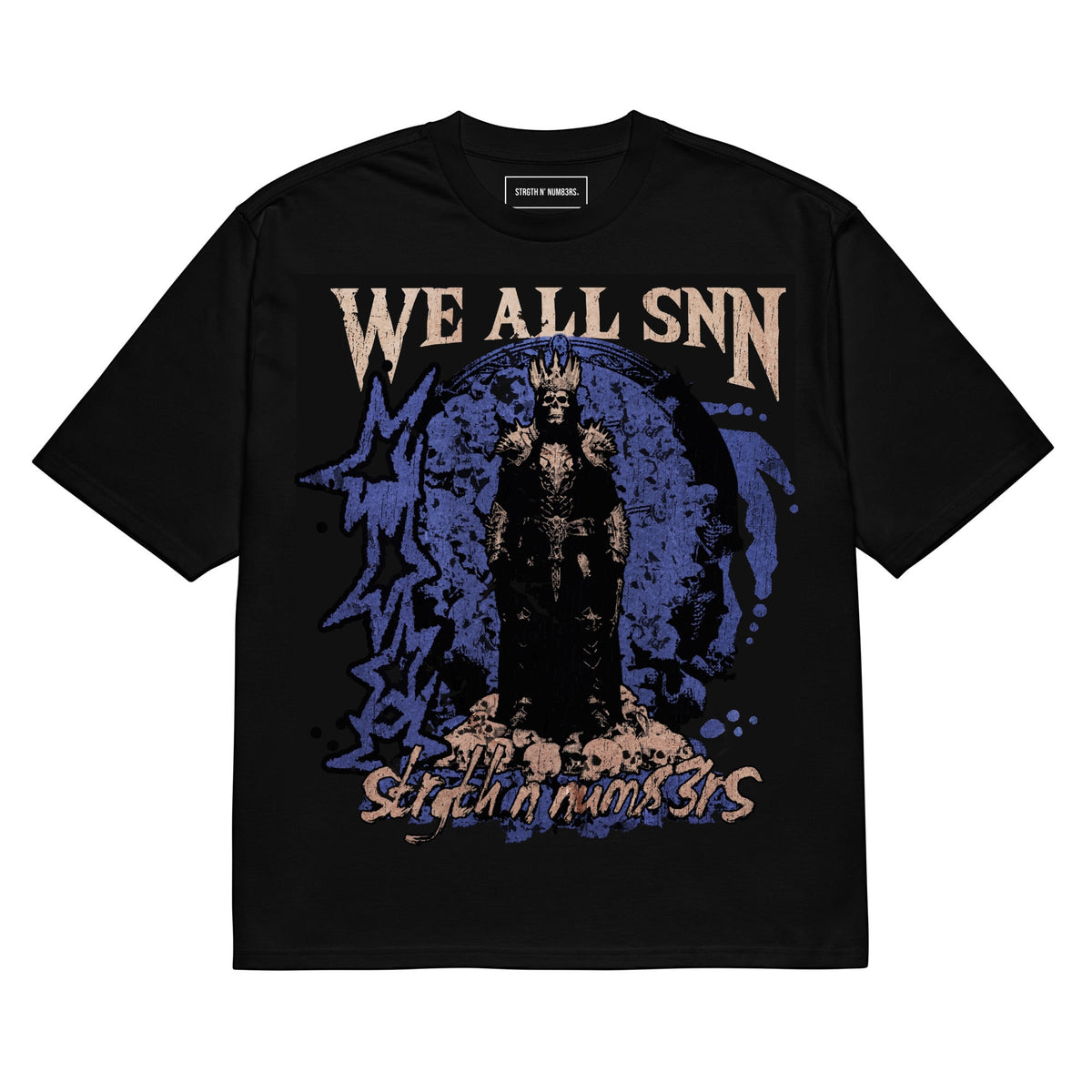 STRGTH N&#39; NUM83RS We All SNN Oversized Heavyweight T-Shirt Black