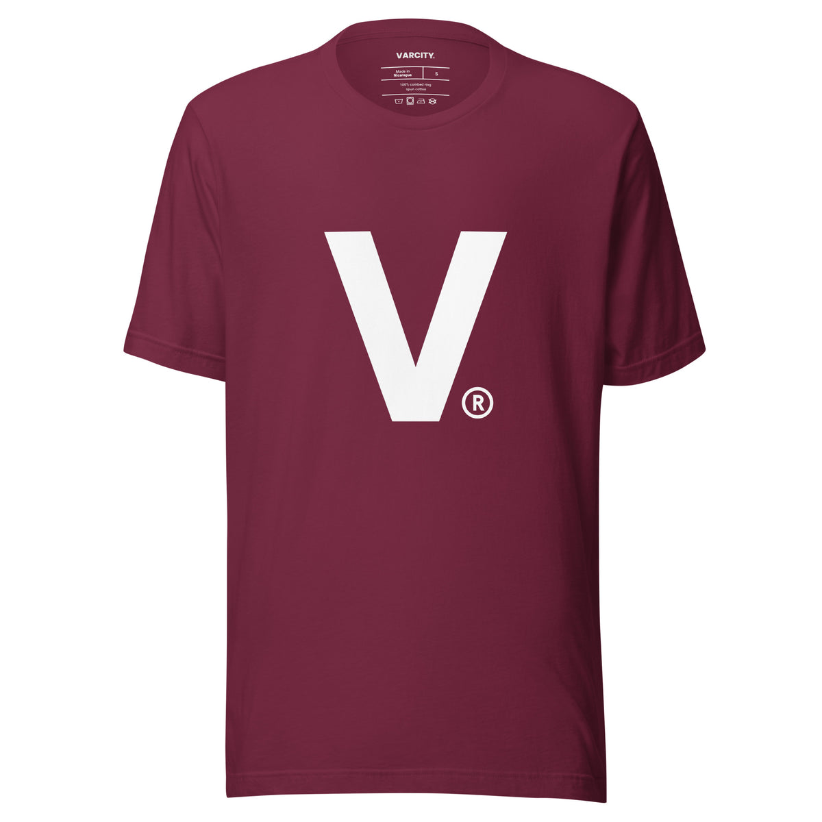 Varcity ® Fundamentals V Logo Light Weight Premium Tee Burgundy