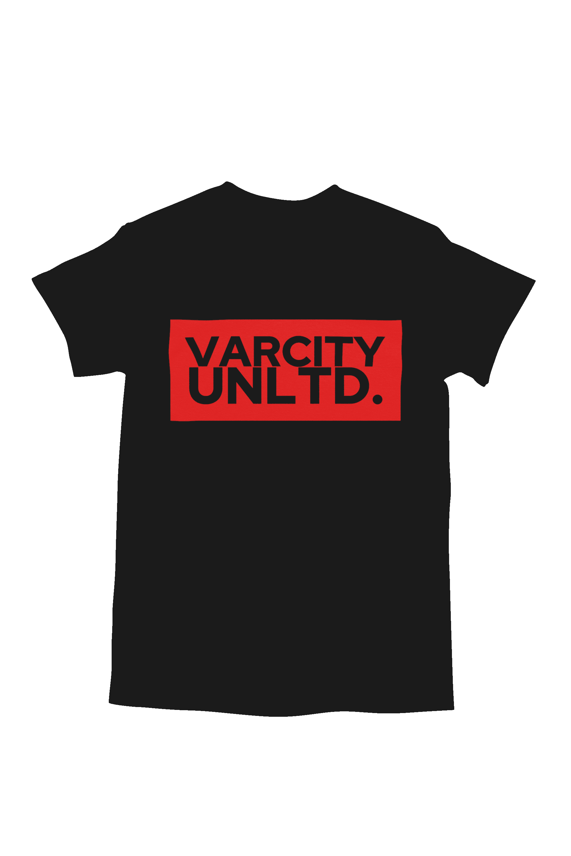Varcity Unltd ® Red Bold Logo Tee Black