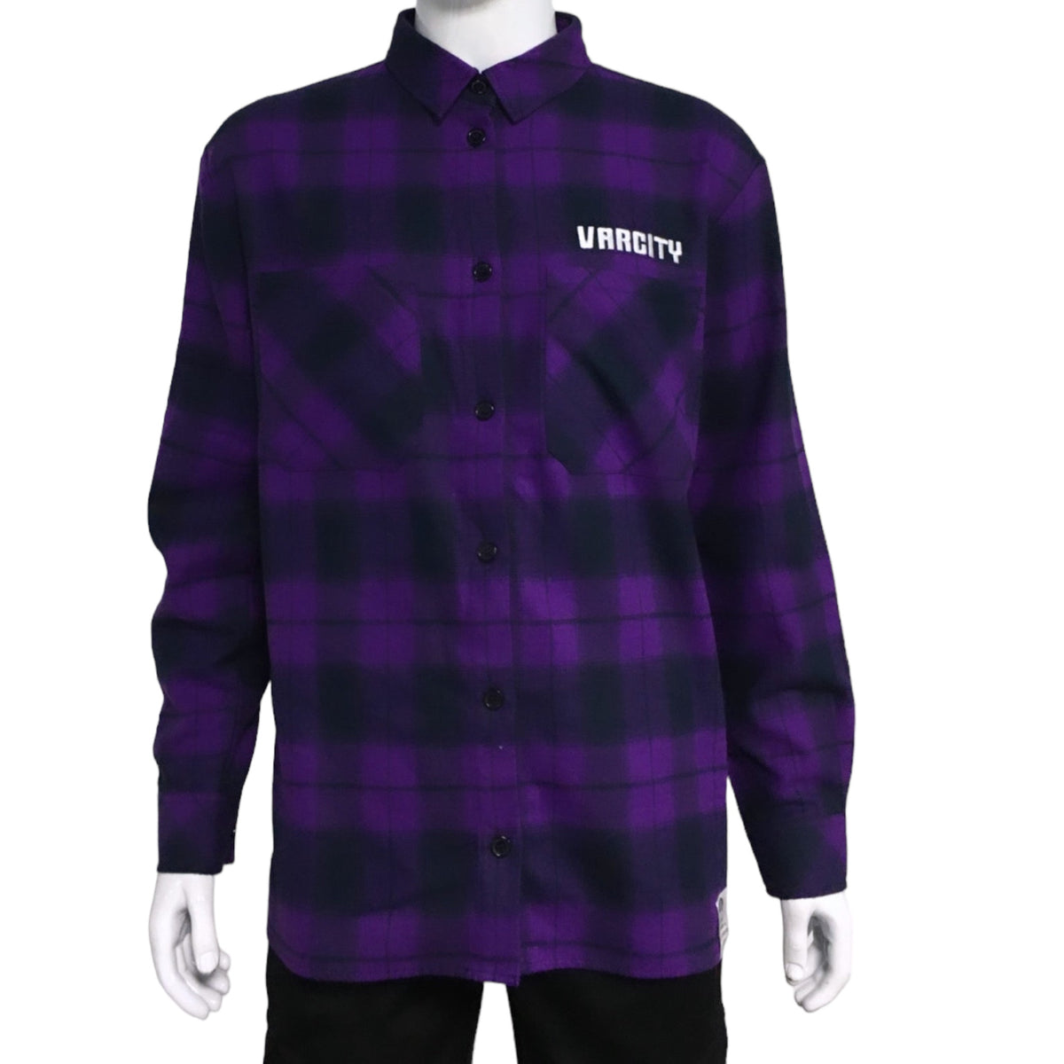 Varcity ® Statement Check Flannel PurpleBlack