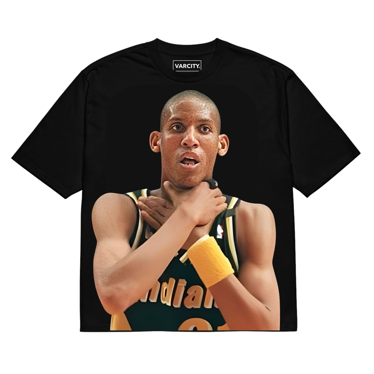 Vintage Varcity Reggie Miller Heavyweight Vintage T-Shirt Black