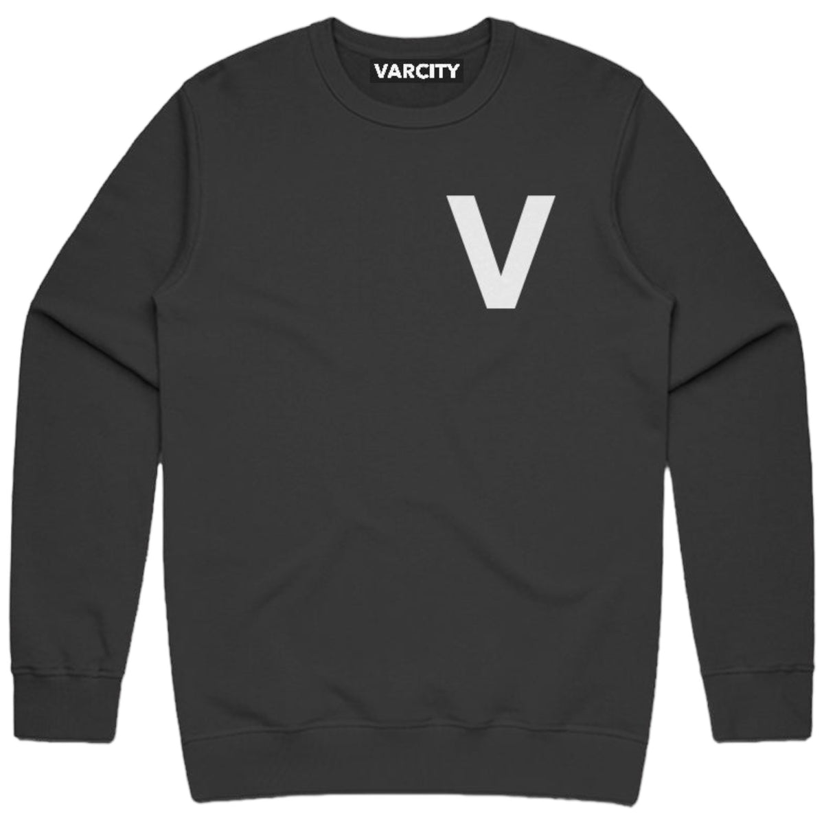 Varcity ® Fundamentals V Logo Premium Crew Black