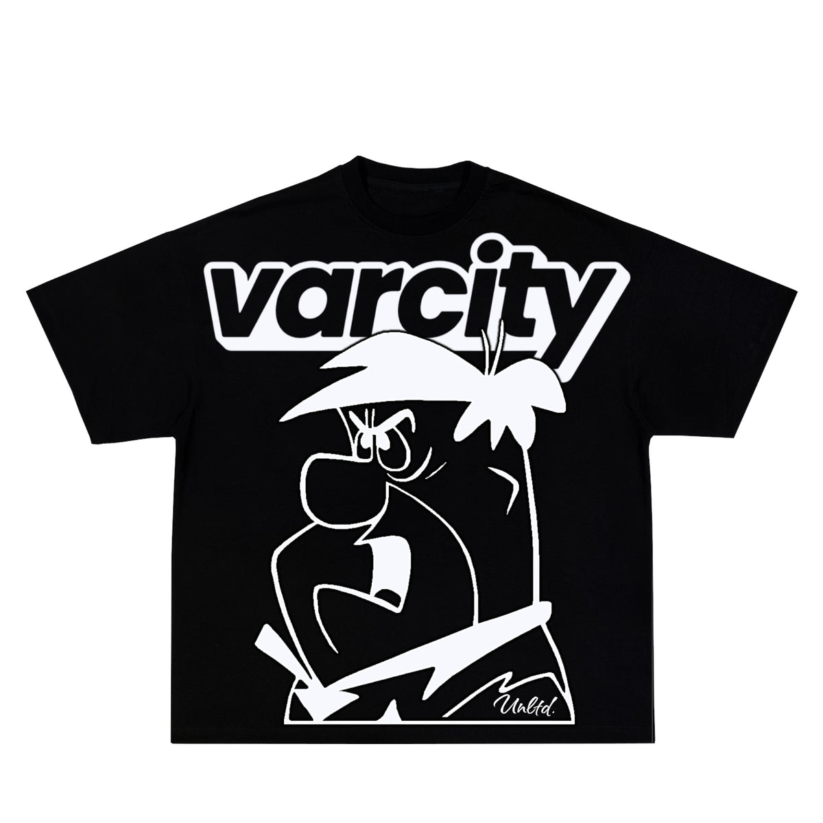 Varcity Unltd. x Fred Flintstone Premium Cotton Graphic T-Shirt Black