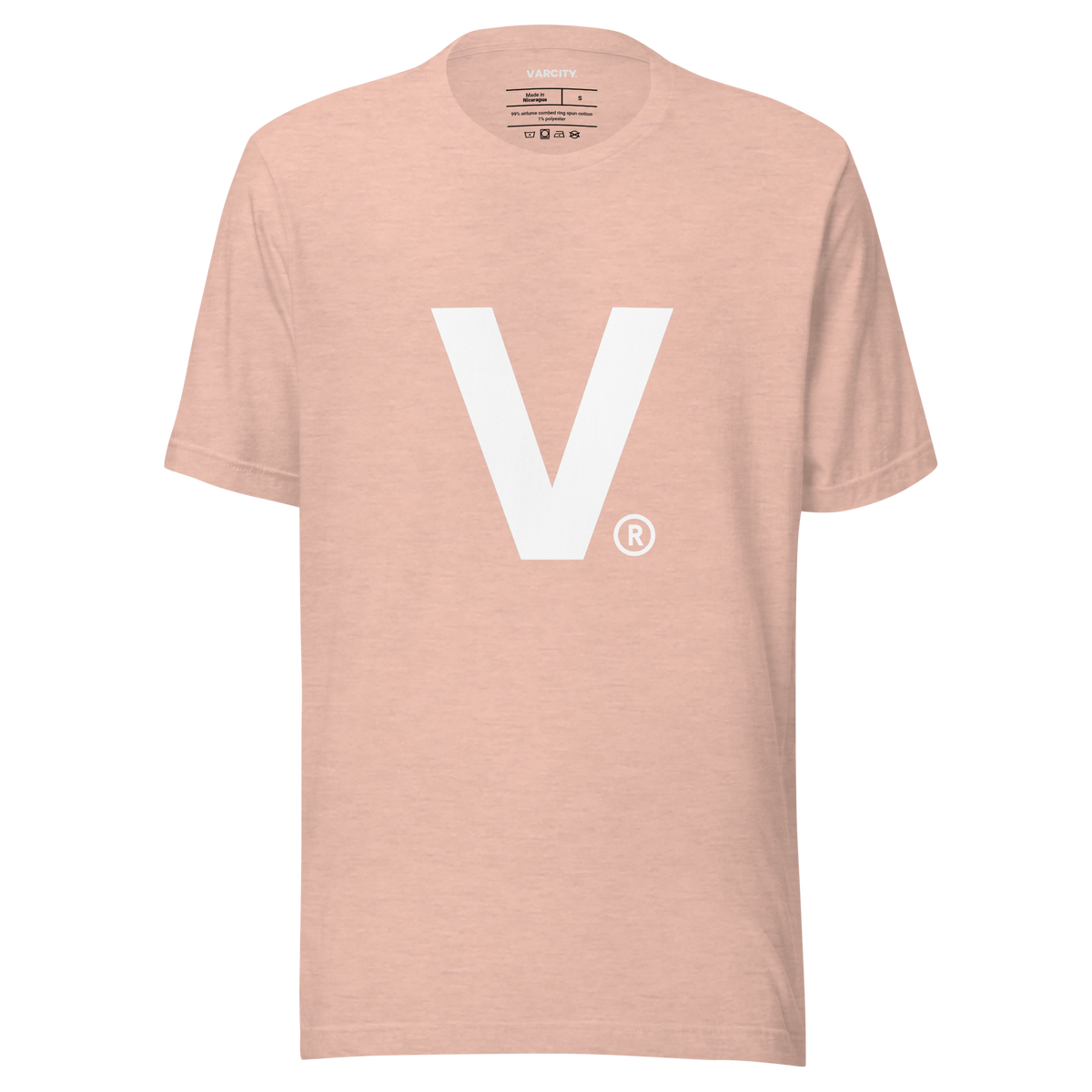 Varcity ® Fundamentals V Logo Light Weight Premium Tee Pale Pink