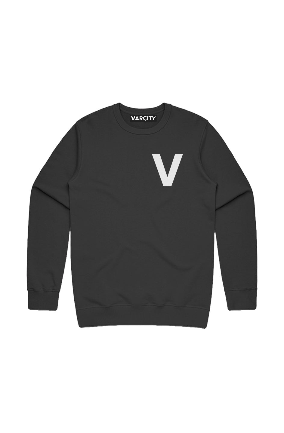 Varcity ® Fundamentals V Logo Premium Crew Black