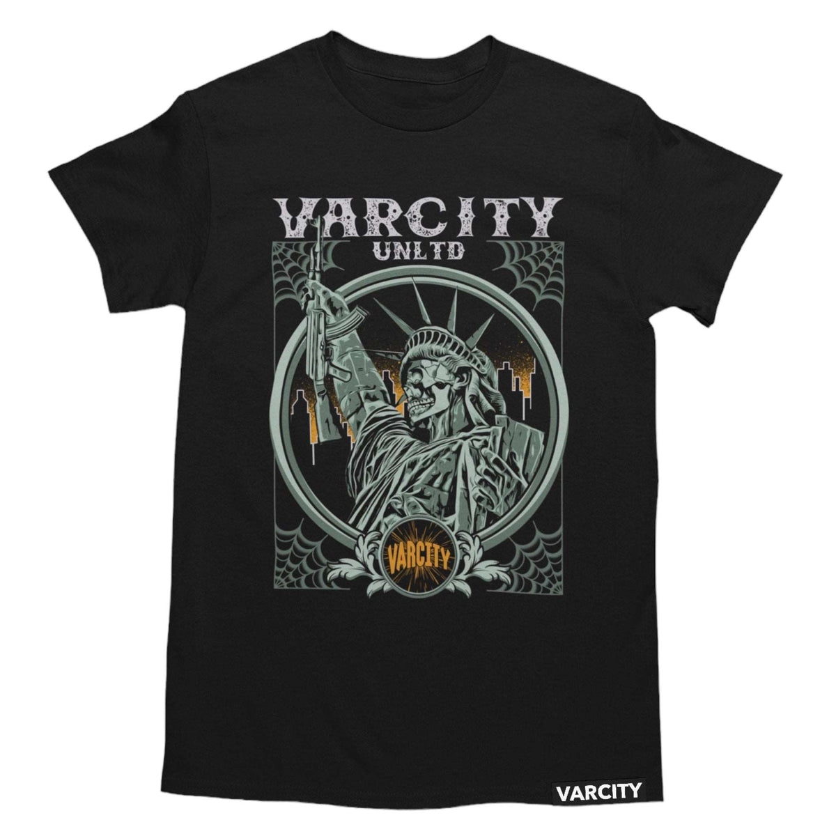 Varcity ® Liberty &amp; Death Epic Graphic Tee Black