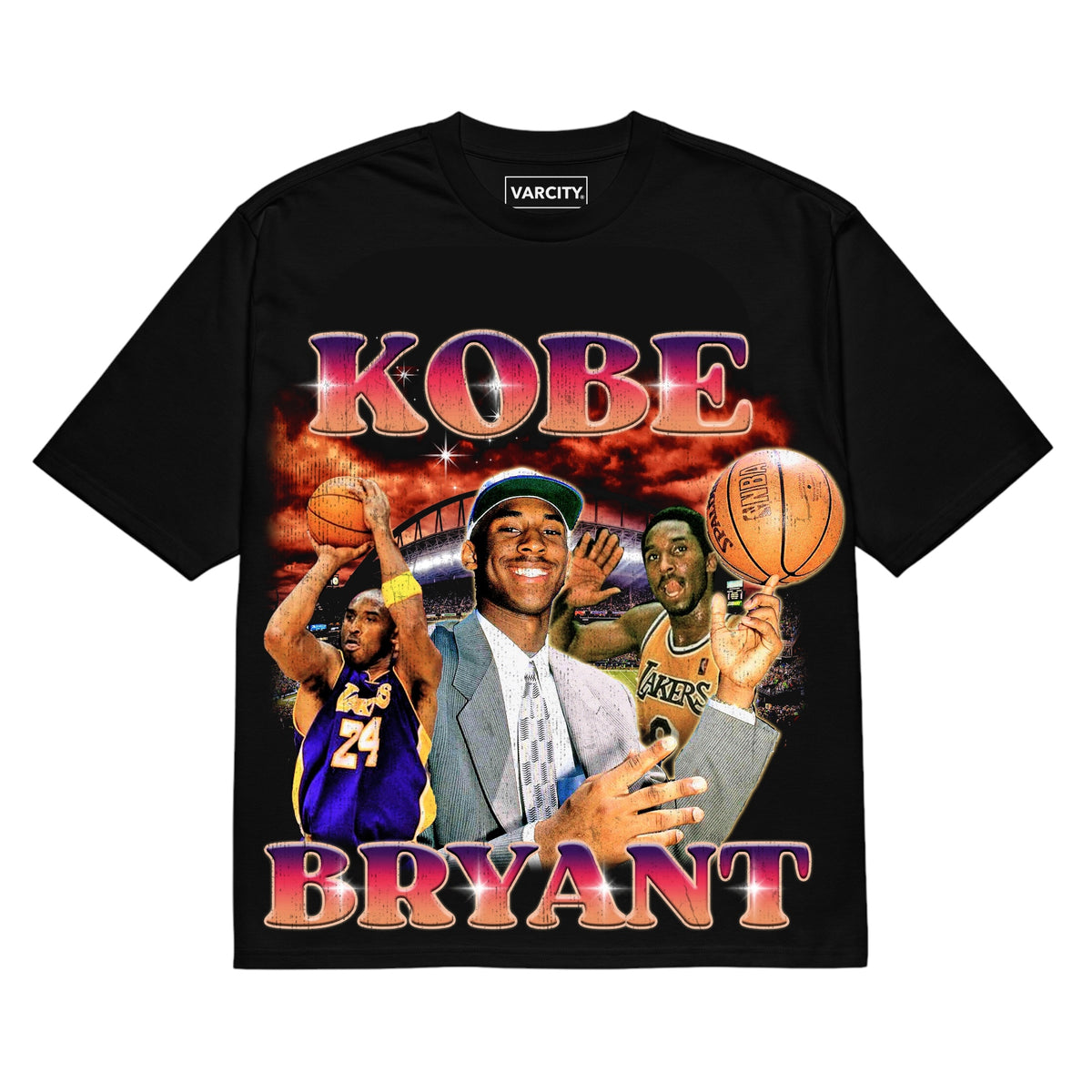 Vintage Varcity Kobe Bryant Legacy Heavyweight Vintage T-Shirt Black