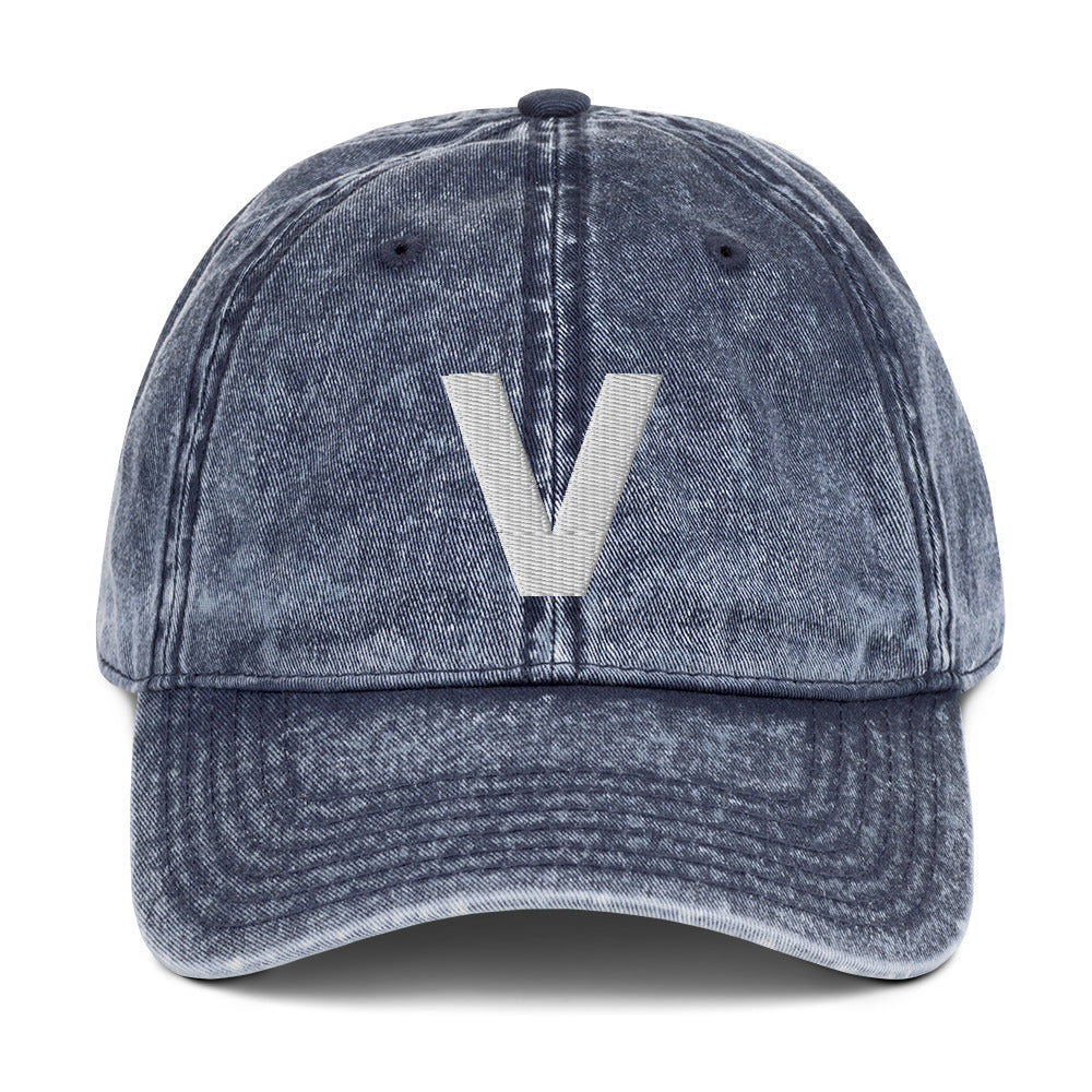 Varcity Vintage Denim Cotton Twill Cap Blue