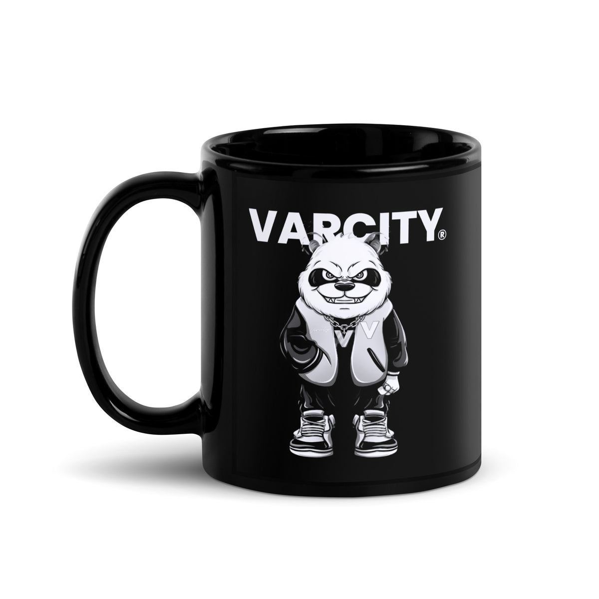 Varcity Unlimited Panda Black Glossy Mug