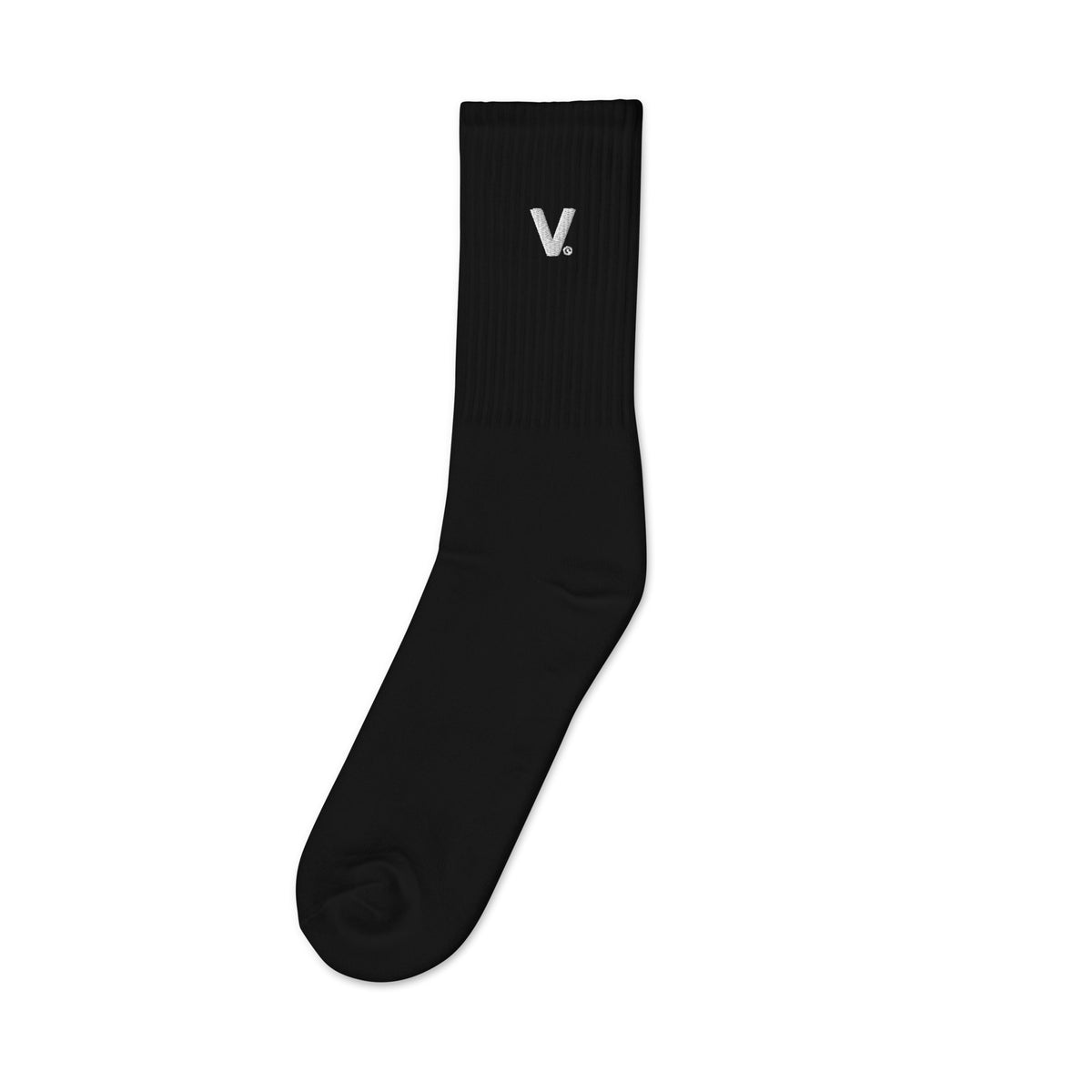 Varcity Iconic V Logo Embroidered Socks Black