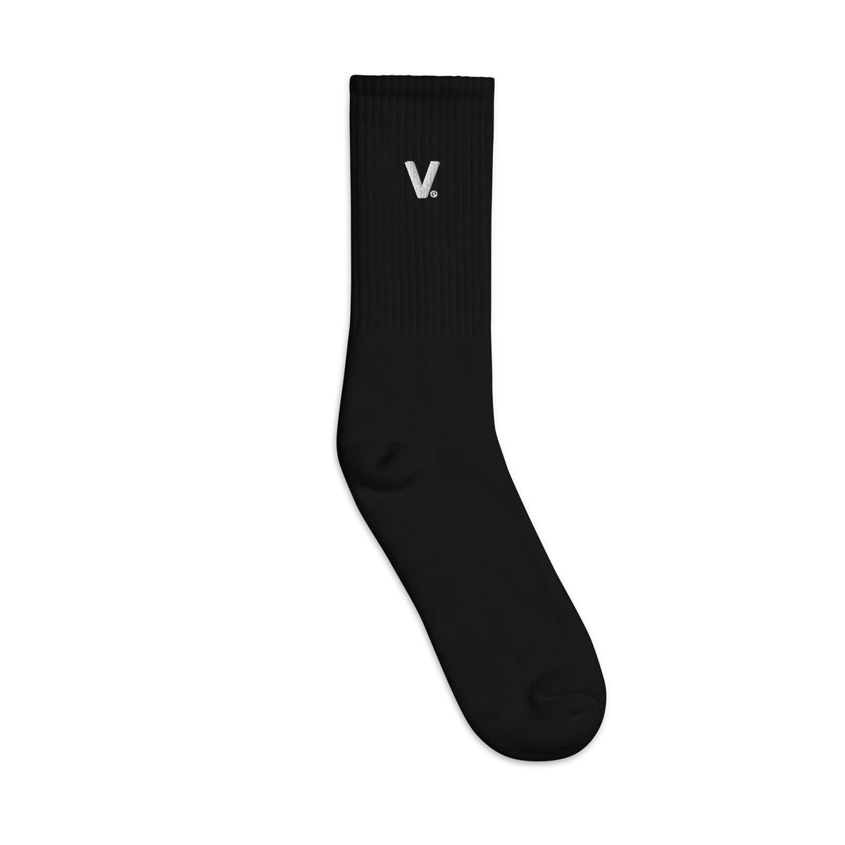Varcity Iconic V Logo Embroidered Socks Black