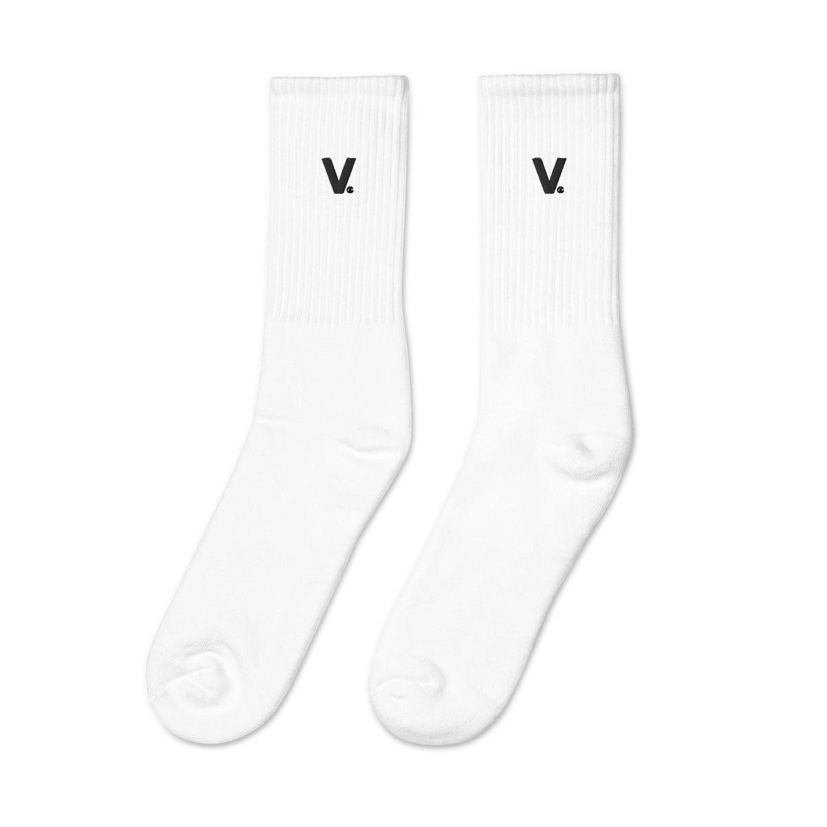 Varcity Iconic V Logo Embroidered Socks White