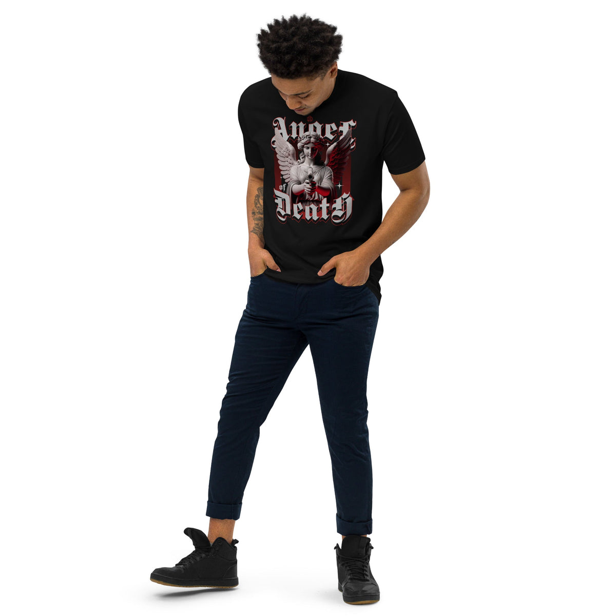 Human Element Angel of Death Premium Graphic Tee Black 