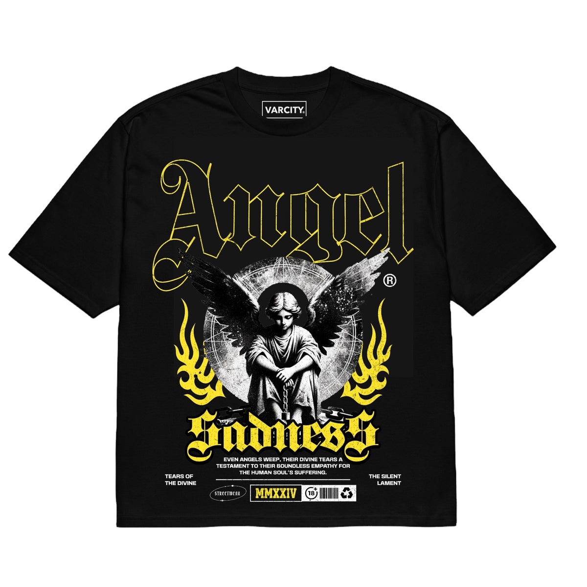 Human Element Angel Sadness Premium Graphic Tee Black