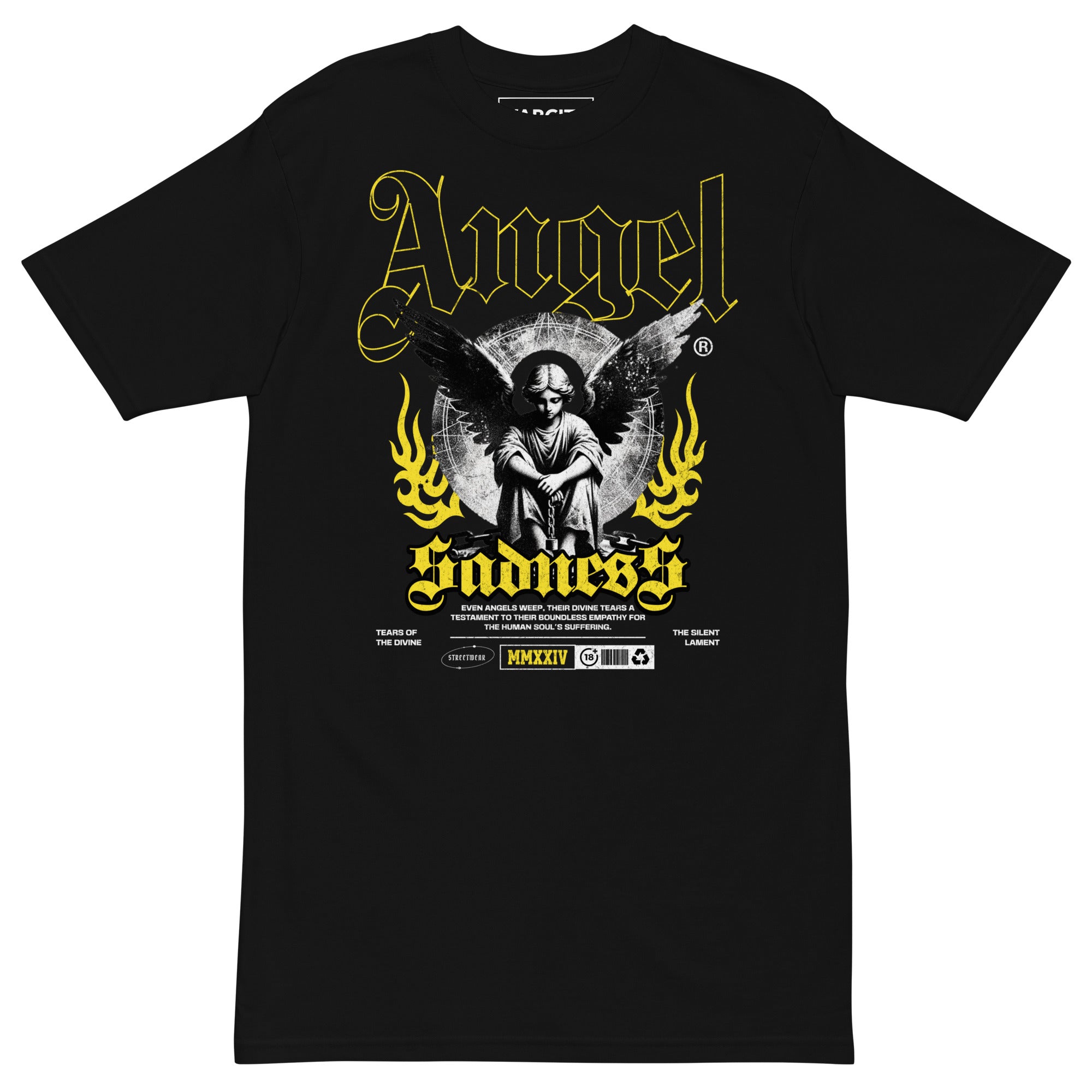 Human Element Angel Sadness Premium Graphic Tee Black