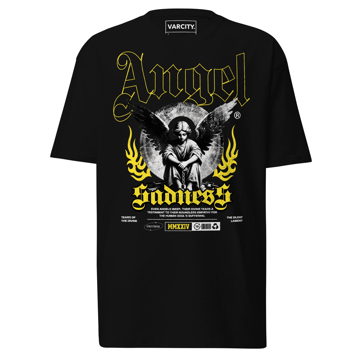 Human Element Angel Sadness Premium Graphic Tee Black