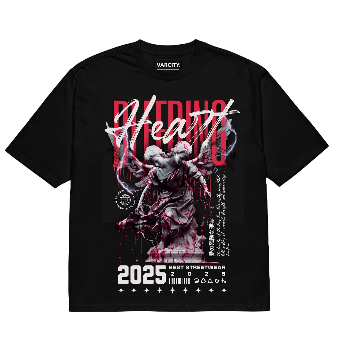 Human Element Bleeding Hearts Premium Graphic Tee Black