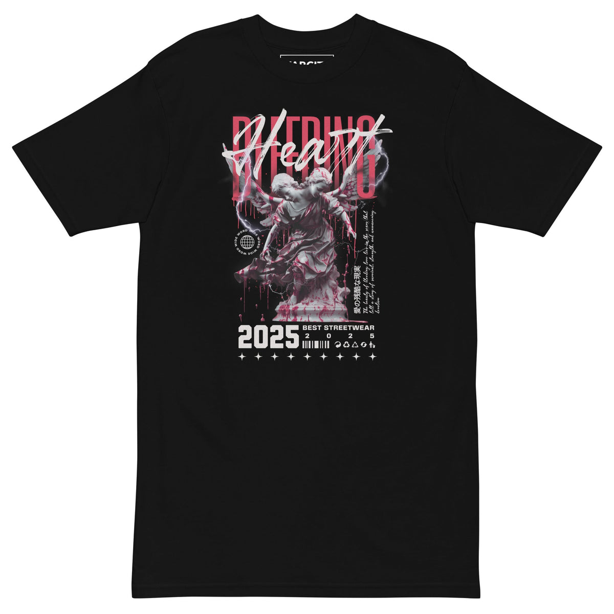 Human Element Bleeding Hearts Premium Graphic Tee Black