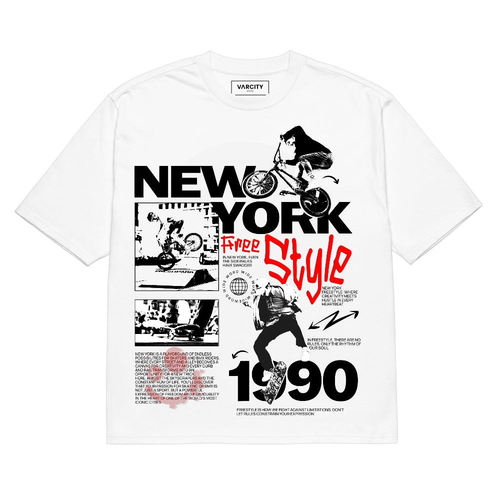 Human Element New York Freestyle Premium Graphic T-Shirt White