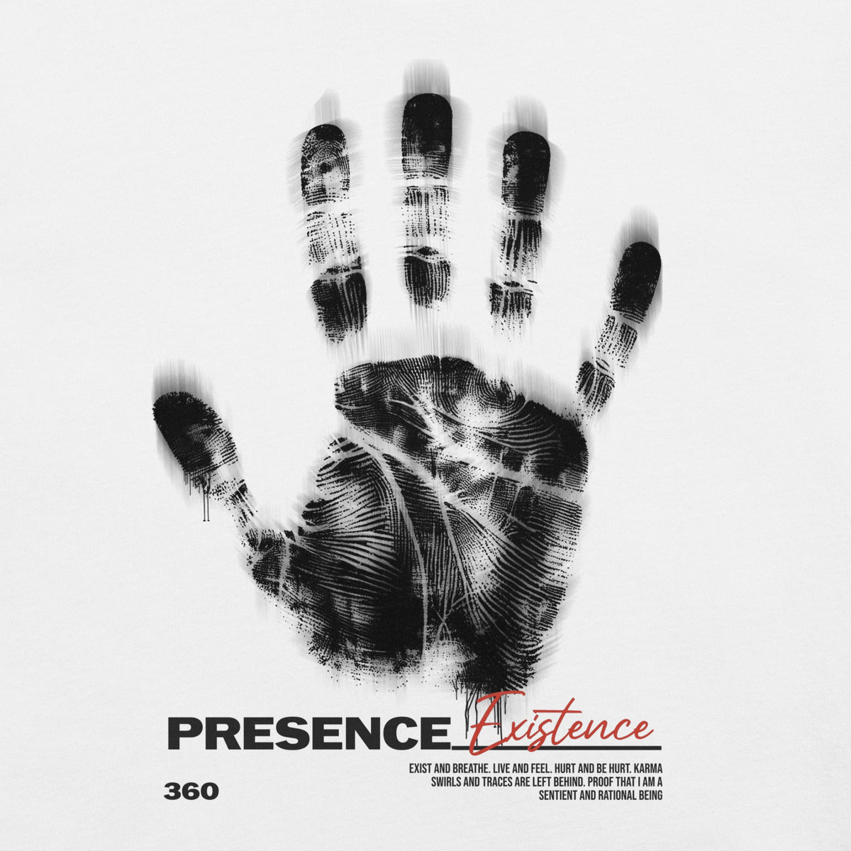 Human Element Presence Existence Premium Graphic T-Shirt White