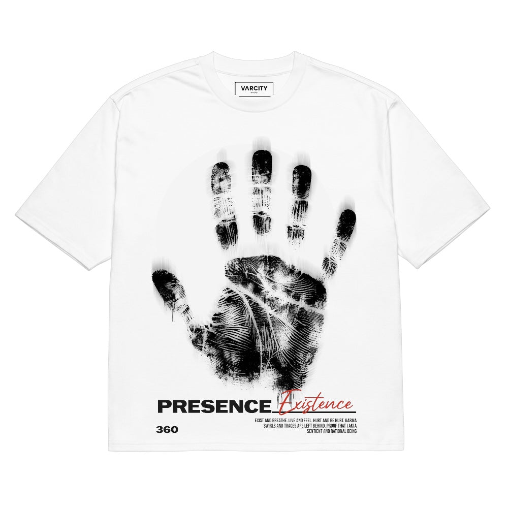 Human Element Presence Existence Premium Graphic T-Shirt White