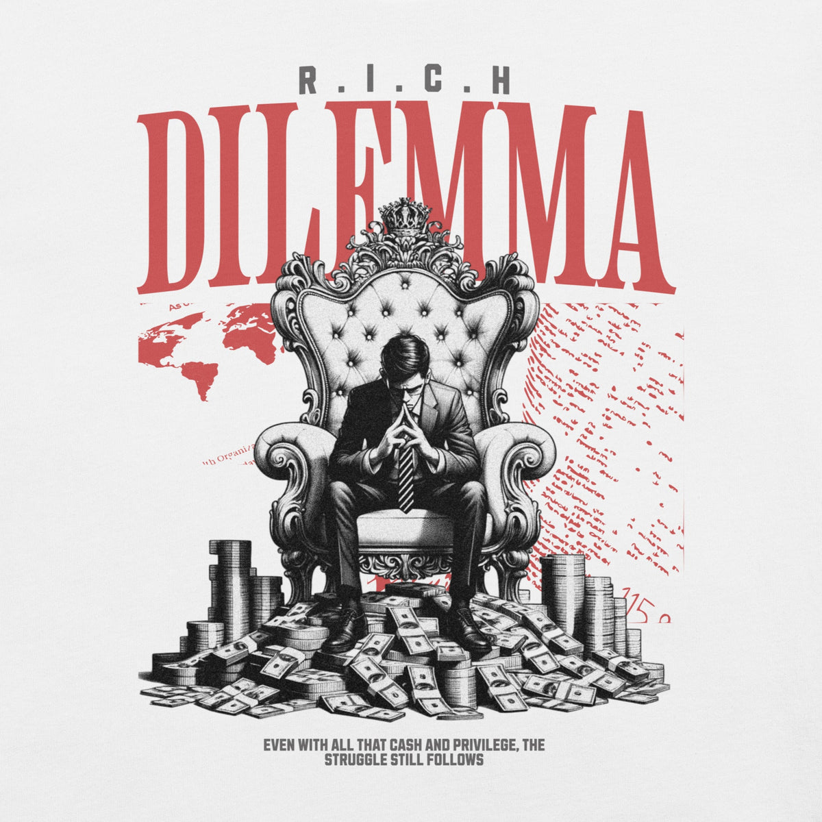 Human Element R.I.C.H Dilemma Premium Graphic T-Shirt White