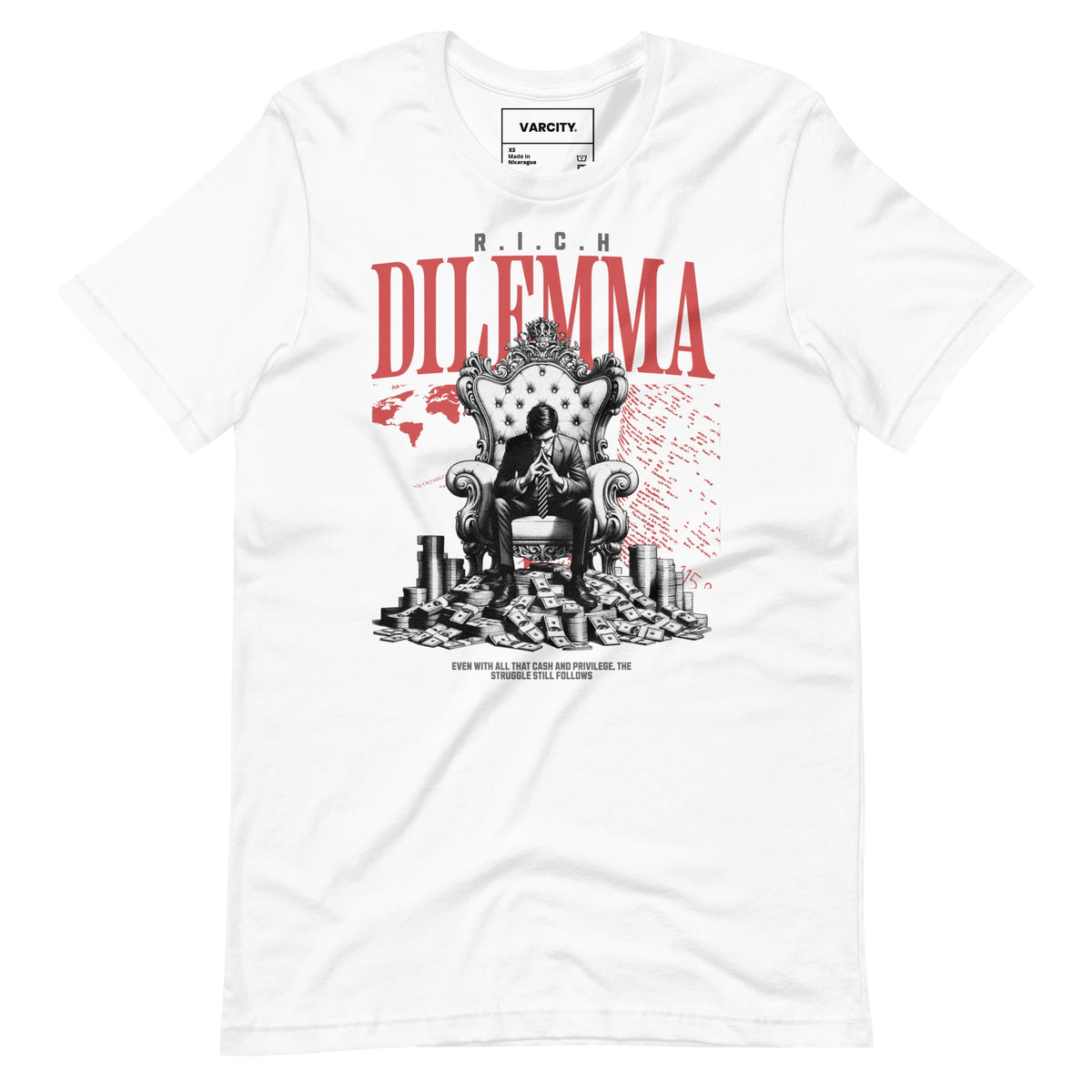 Human Element R.I.C.H Dilemma Premium Graphic T-Shirt White