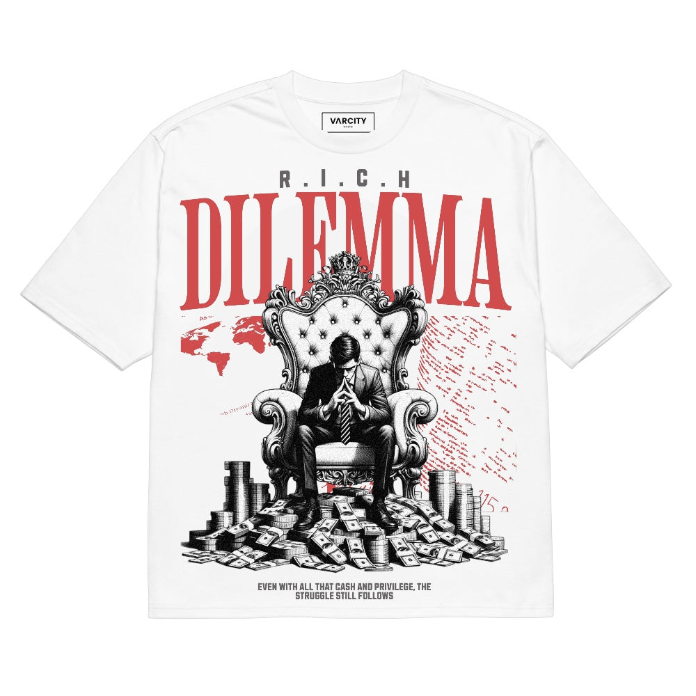 Human Element R.I.C.H Dilemma Premium Graphic T-Shirt White