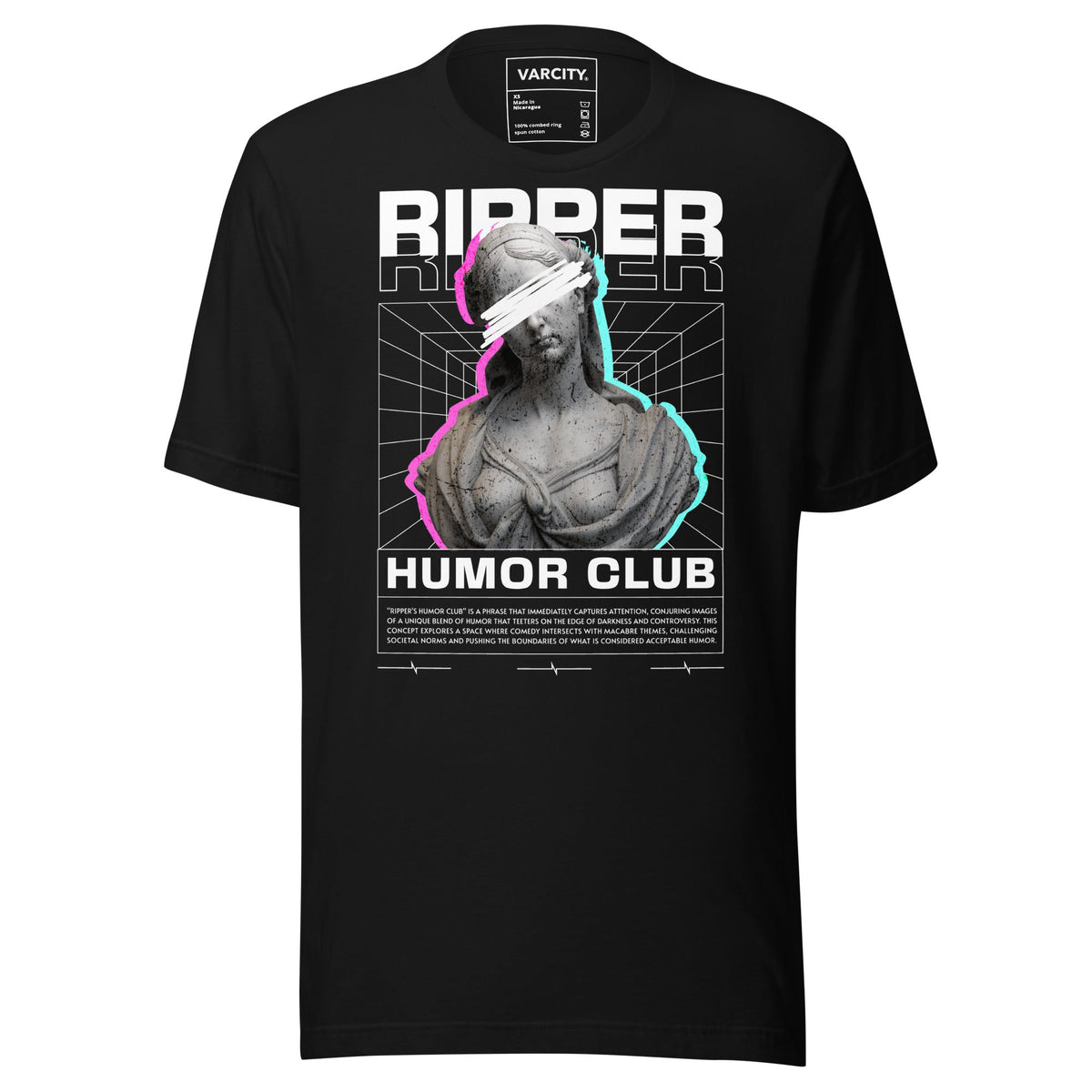 Human Element Ripper Humor Club Premium Graphic T-Shirt Black