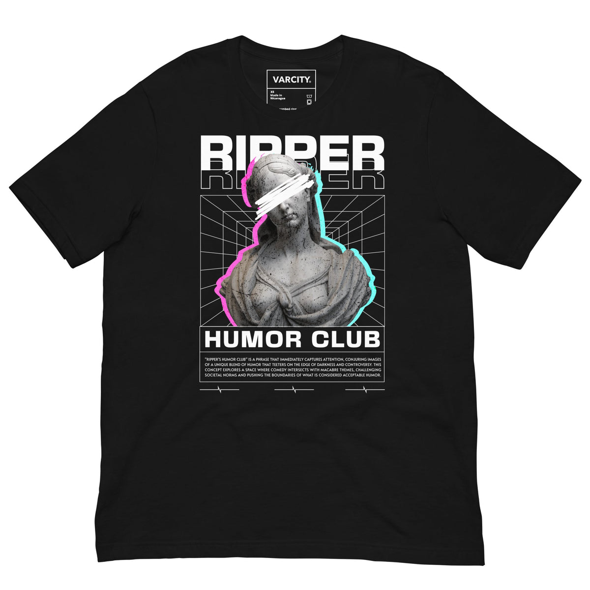 Human Element Ripper Humor Club Premium Graphic T-Shirt Black