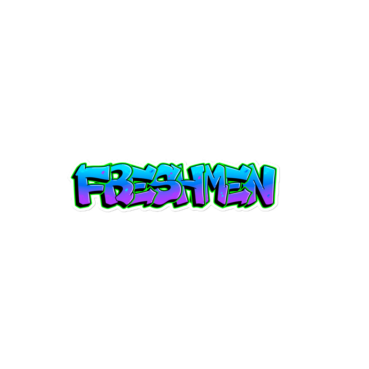 Freshmen Graffiti Logo Bubble-free stickers Teal