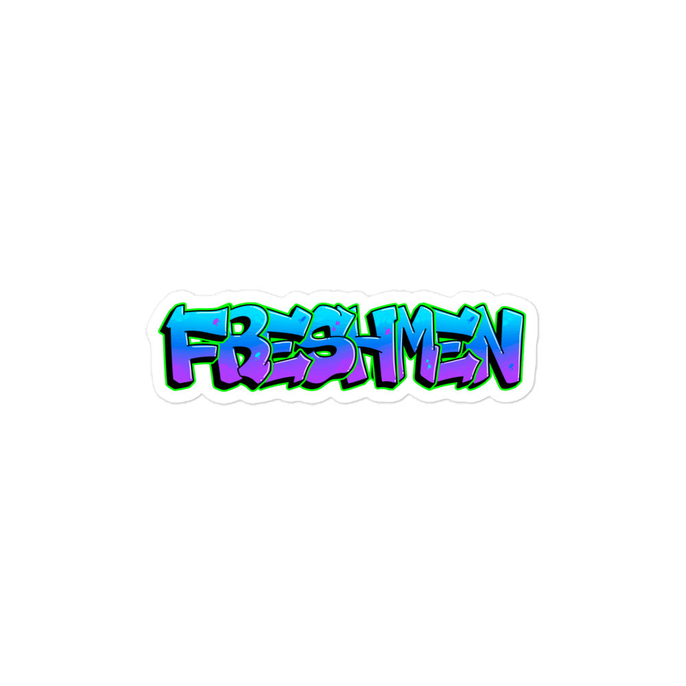 Freshmen Graffiti Logo Bubble-free stickers Teal