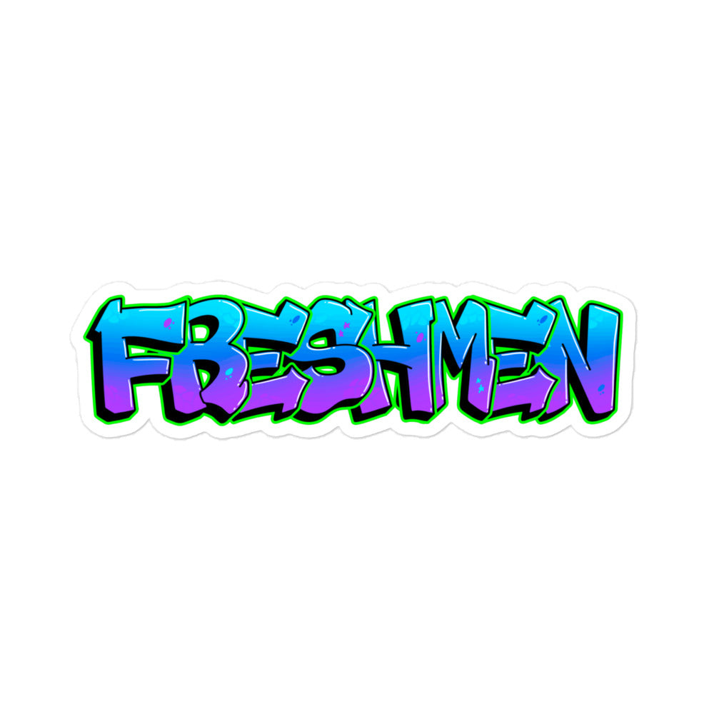 Freshmen Graffiti Logo Bubble-free stickers Teal