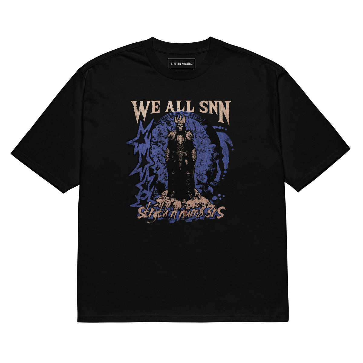 STRGTH N&#39; NUM83RS We All SNN Oversized Heavyweight T-Shirt Black