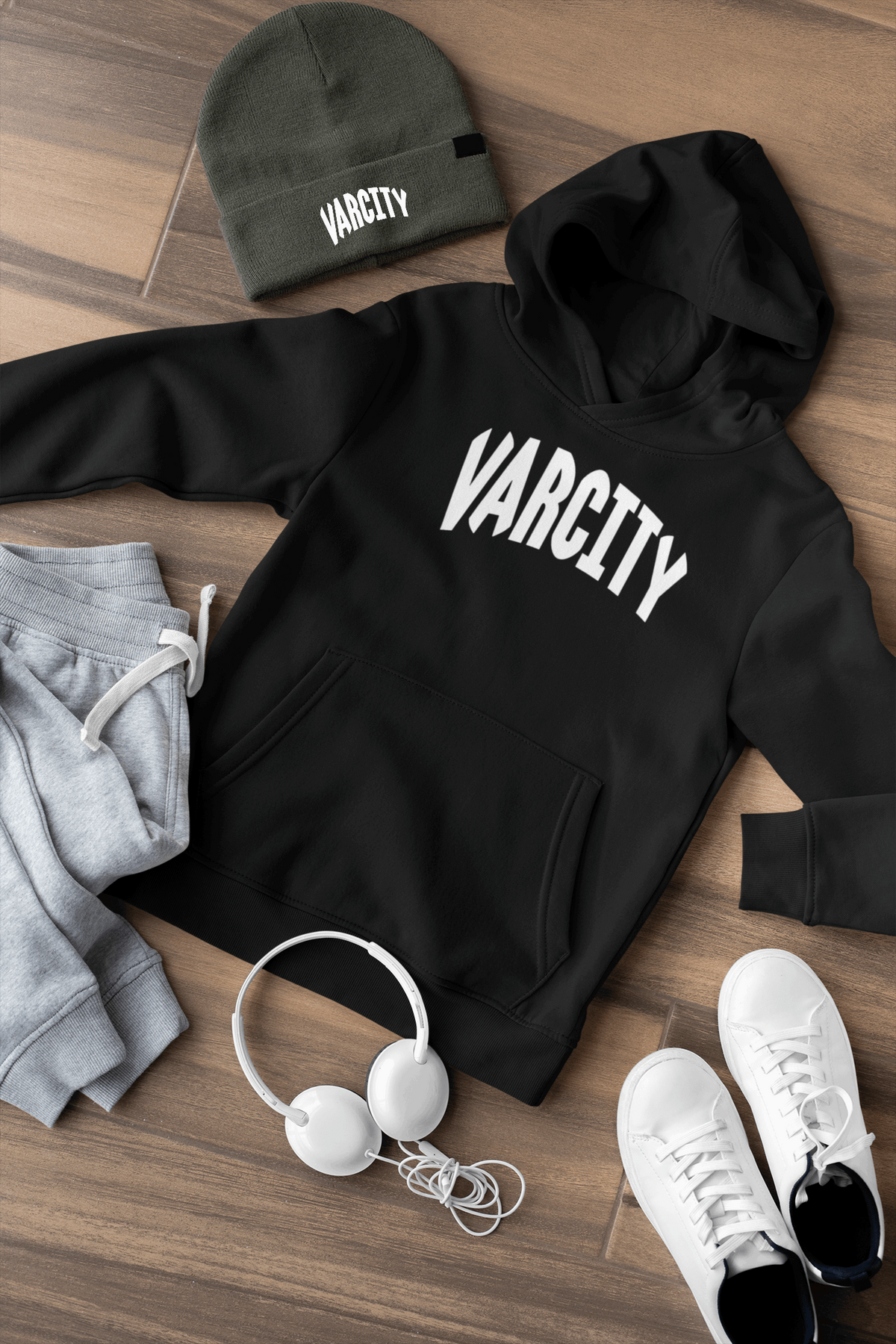 Junior Varcity ® Pullover Hoodie Black