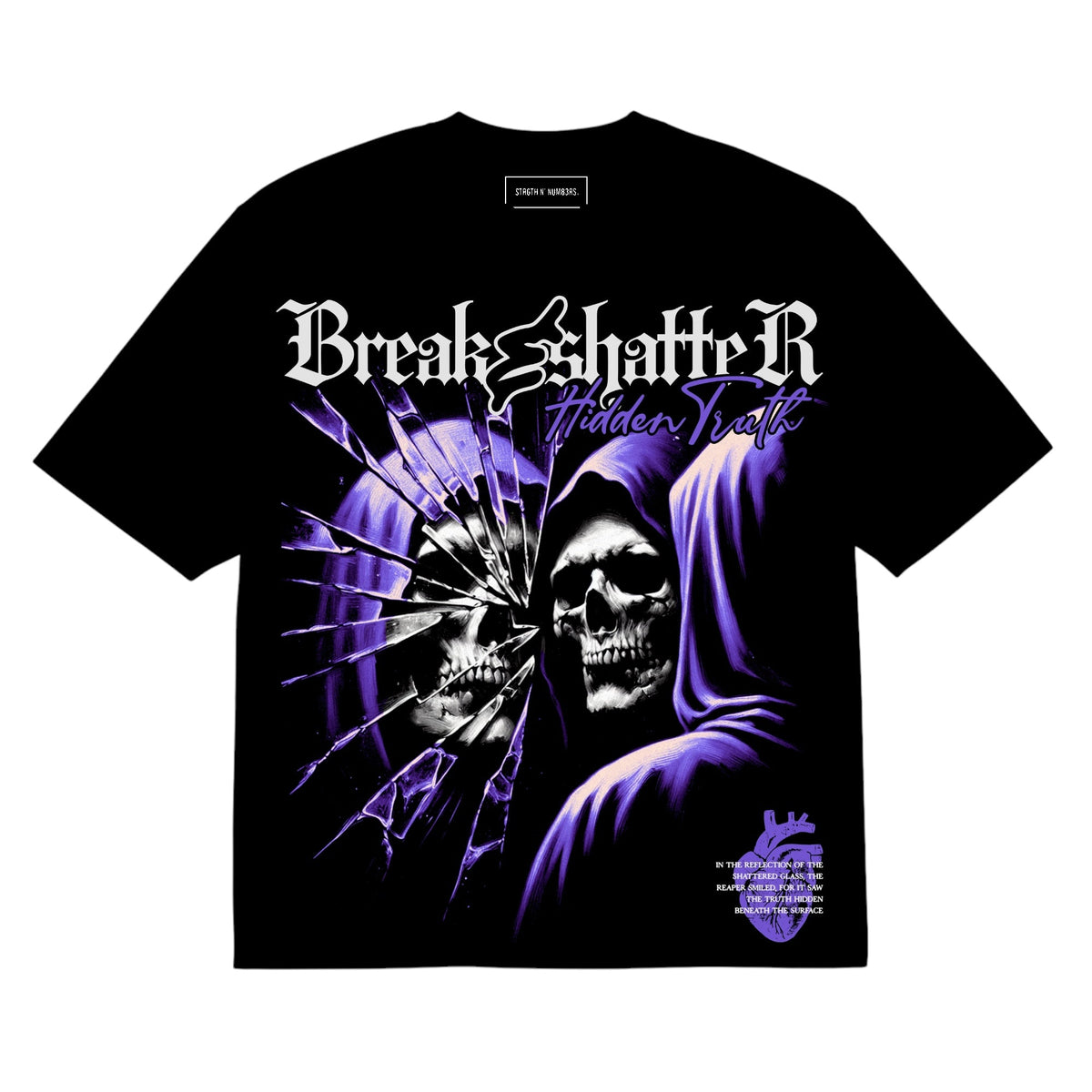 STRGTH N NUM83RS Break &amp; Shatter  Premium Graphic T-Shirt Black