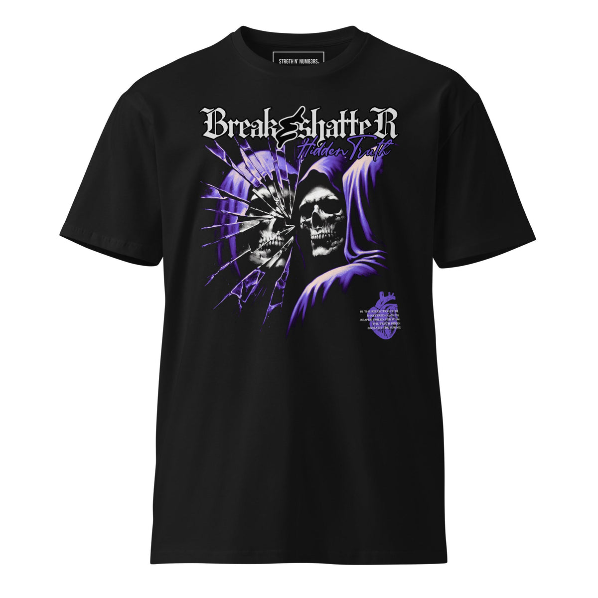 STRGTH N NUM83RS Break &amp; Shatter  Premium Graphic T-Shirt Black