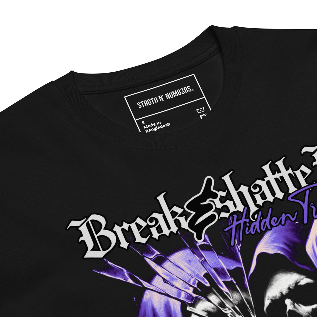 STRGTH N NUM83RS Break &amp; Shatter  Premium Graphic T-Shirt Black