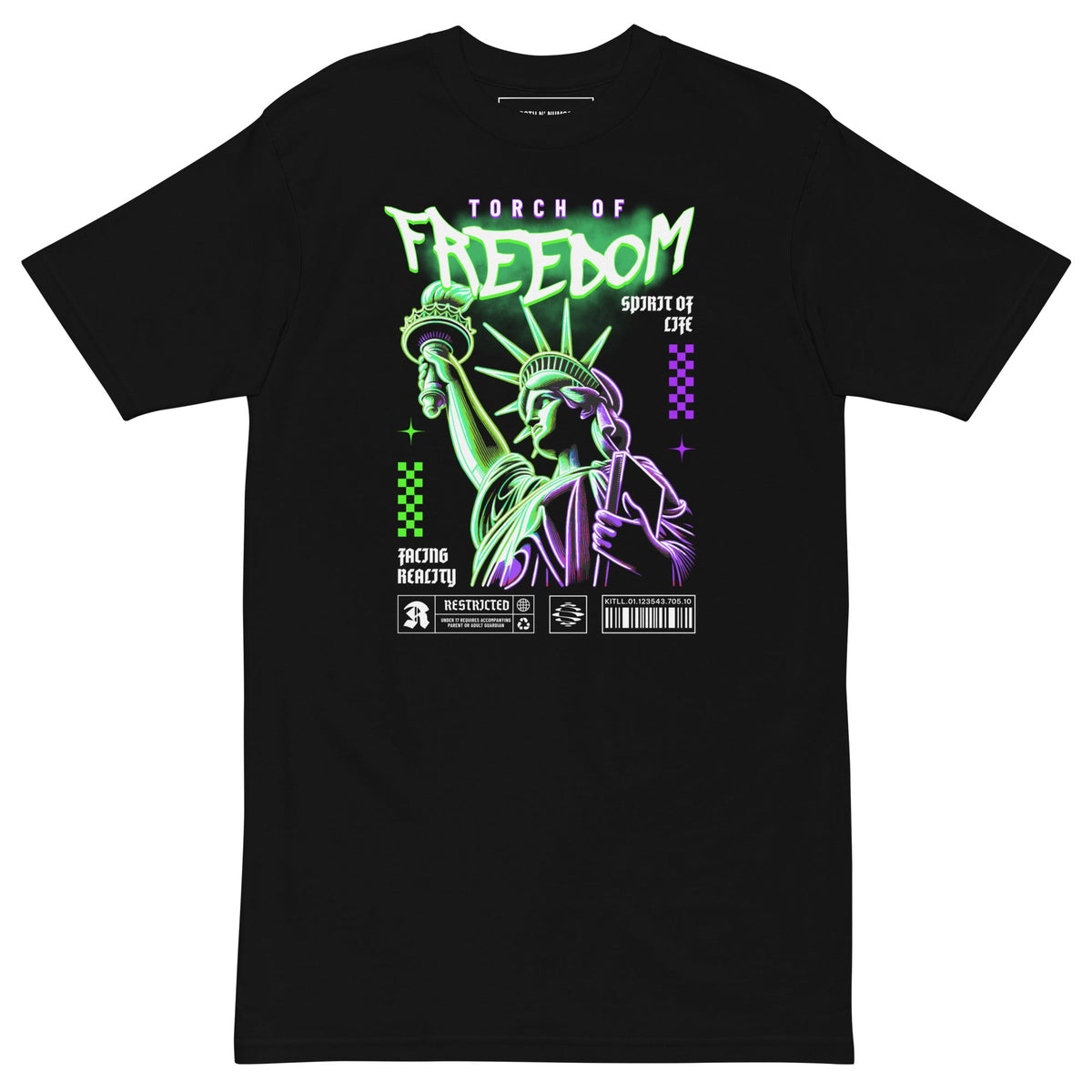 STRGTH N NUM83RS Freedom Graphic Premium Tee Black 