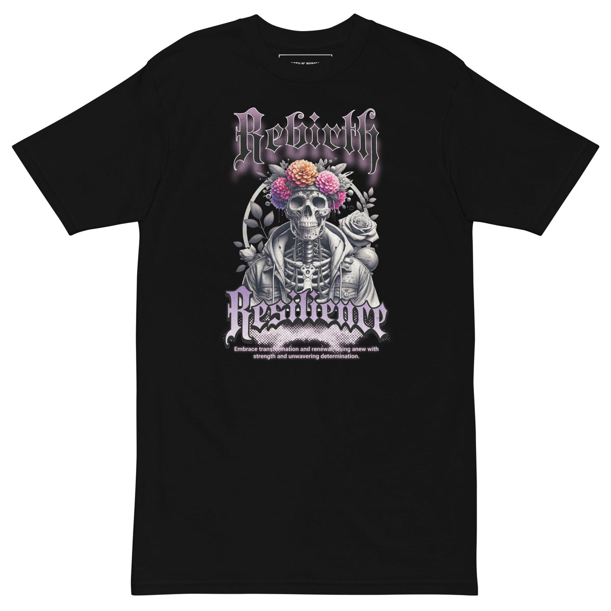 STRGTH N NUM83RS rebirth resilience Graphic Premium Heavyweight Tee Black