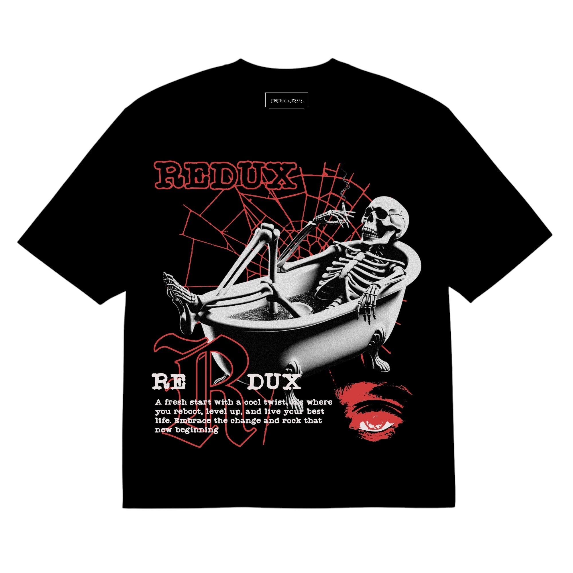 STRGTH N NUM83RS Redux Graphic Premium Heavyweight Tee Black