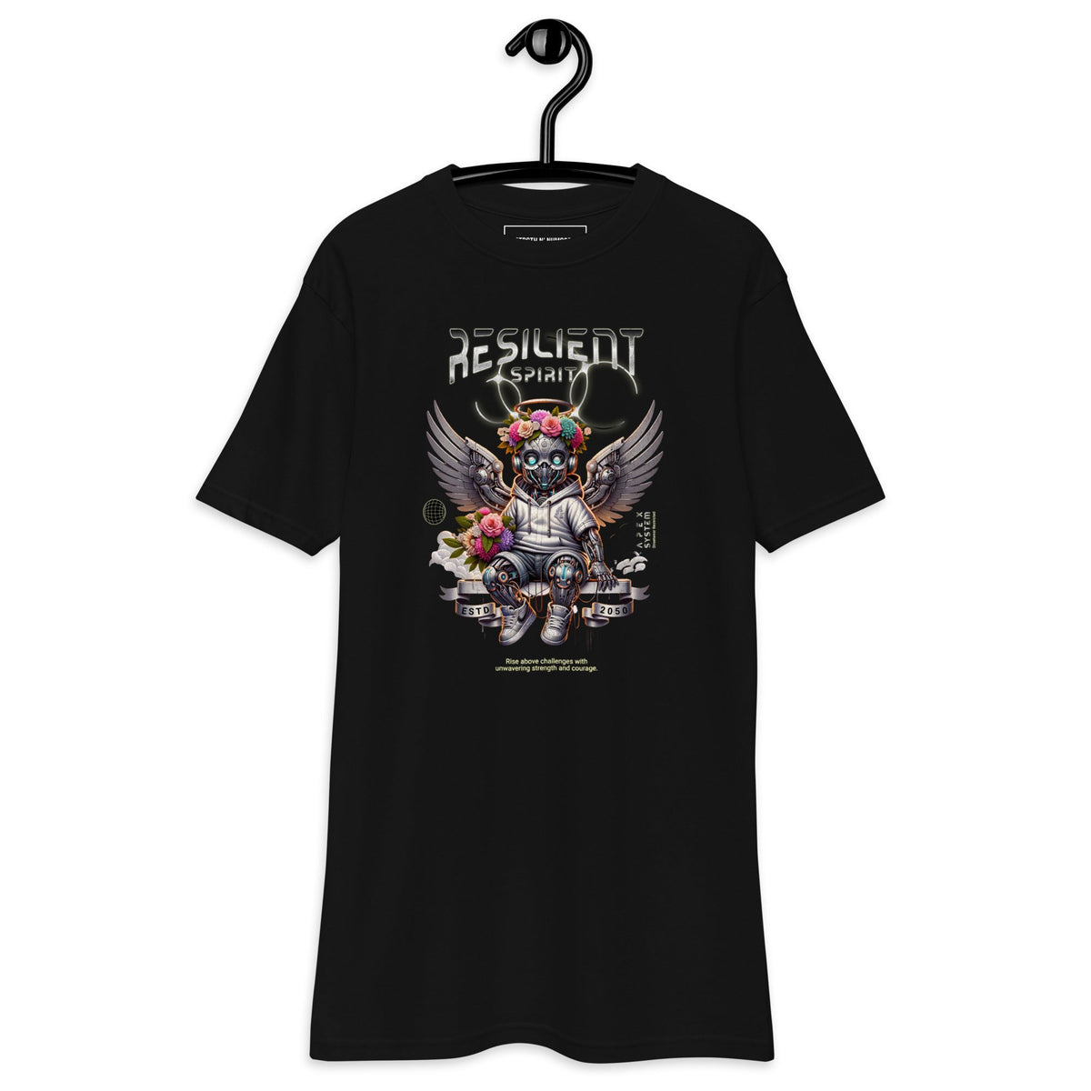 STRGTH N NUM83RS Resilient Spirit Premium Heavyweight Tee Black