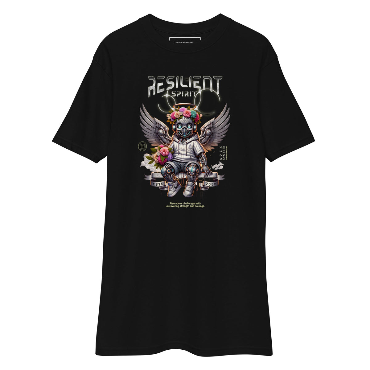 STRGTH N NUM83RS Resilient Spirit Premium Heavyweight Tee Black