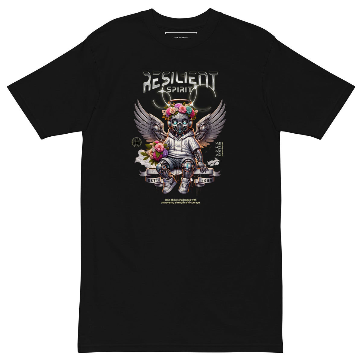 STRGTH N NUM83RS Resilient Spirit Premium Heavyweight Tee Black