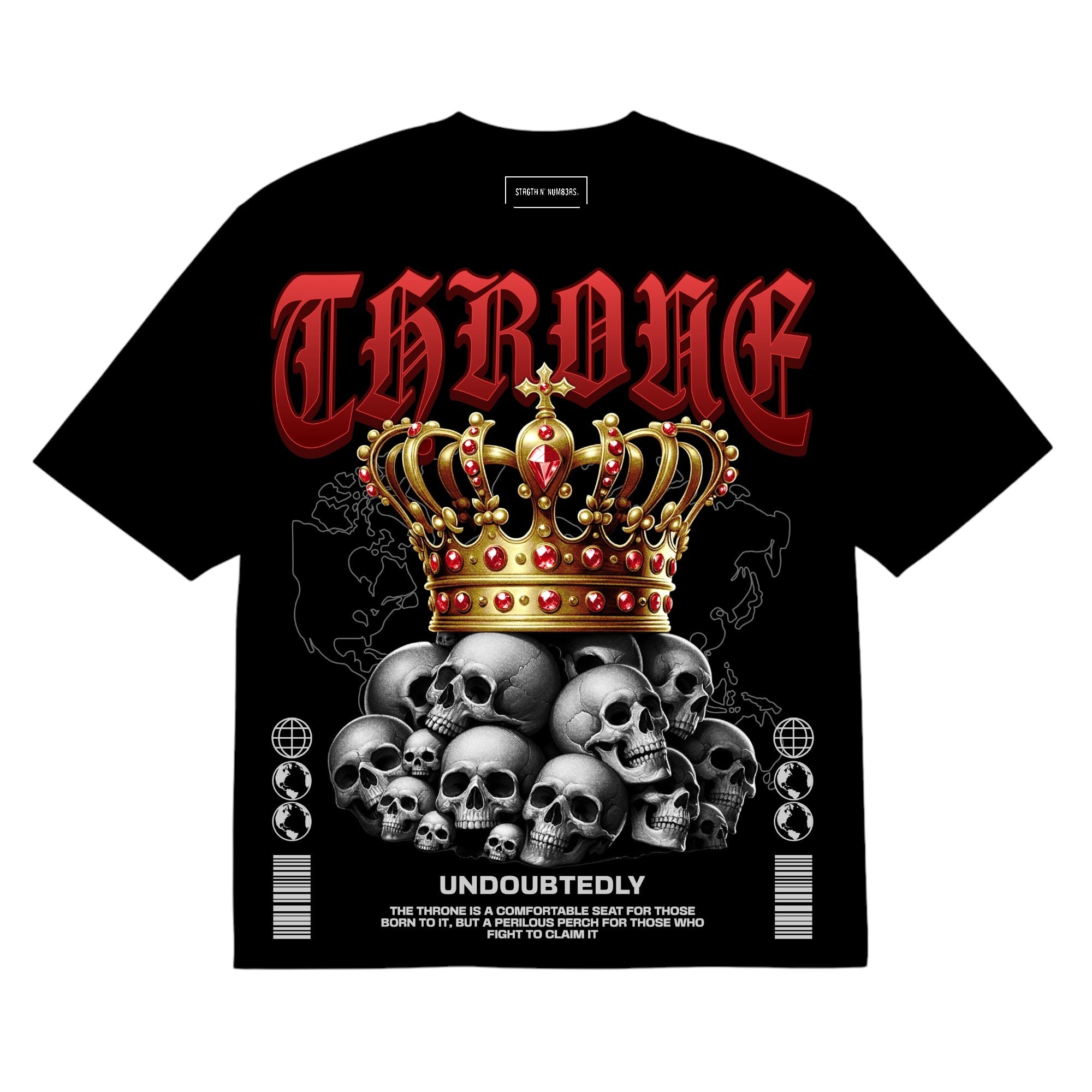 STRGTH N NUM83RS Throne Premium Heavyweight Tee Black