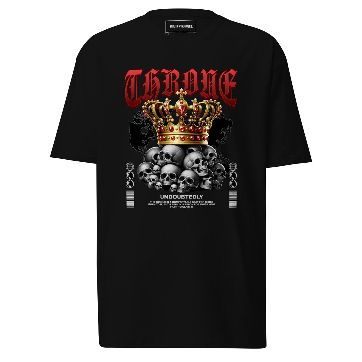 STRGTH N NUM83RS Throne Premium Heavyweight Tee Black