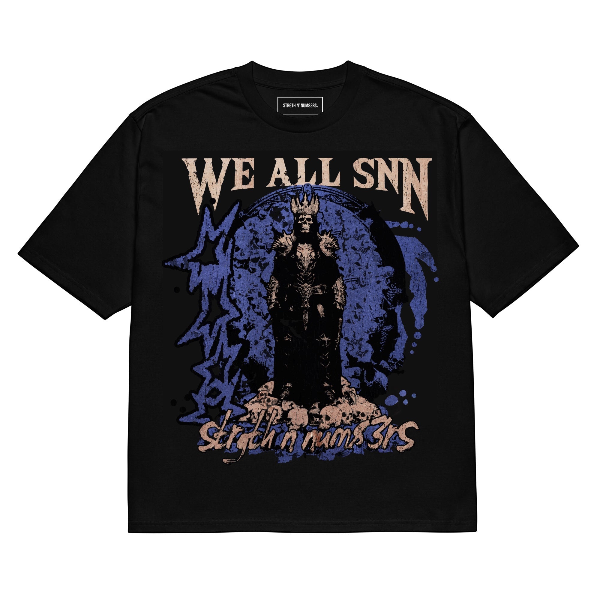 STRGTH N' NUM83RS We All SNN Oversized Heavyweight T-Shirt Black