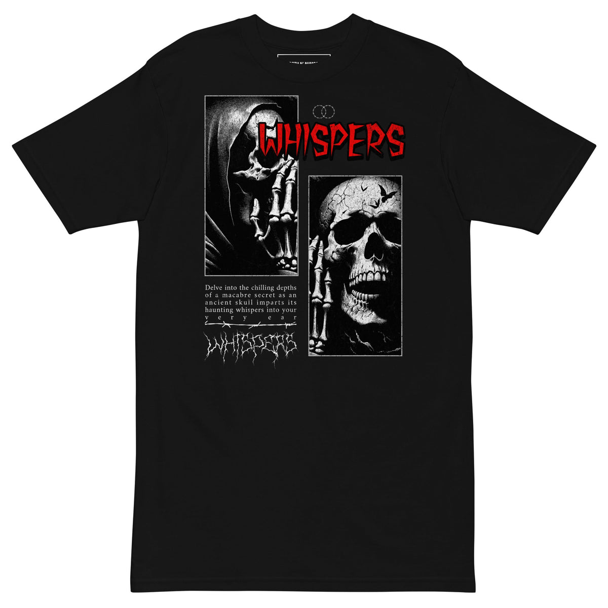 STRGTH N NUM83RS Whispers Premium Graphic Tee Black